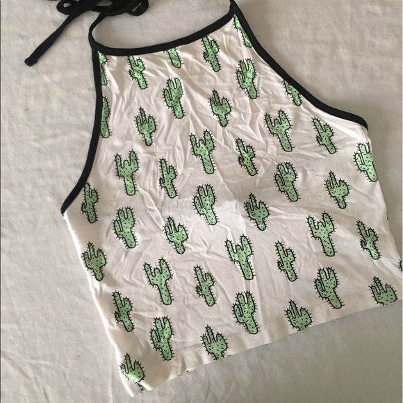 forever 21 cactus print halter top - Picture 2 of 9